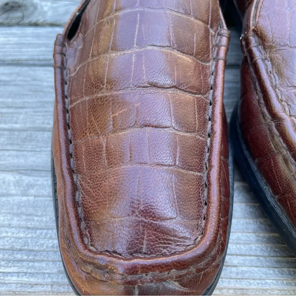 Falchi by Carlos Falchi “Lana” brown leather loafers 8.5